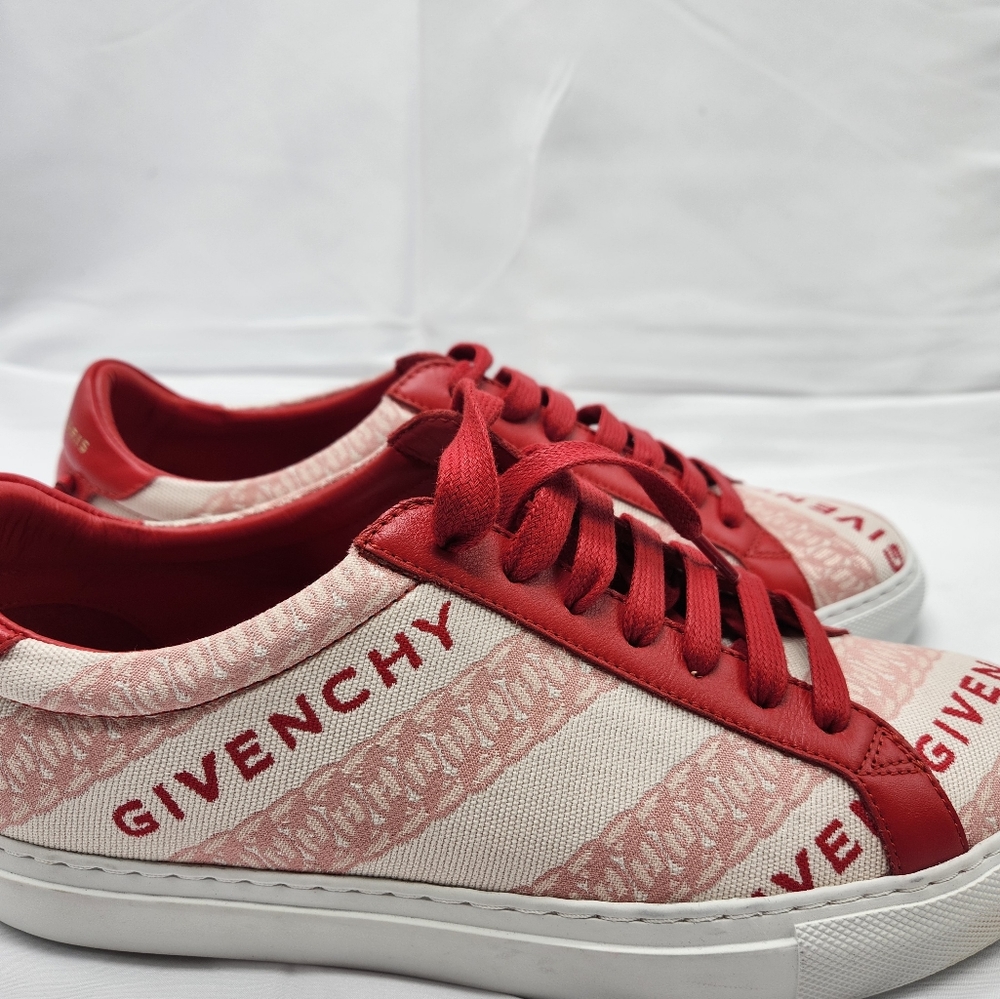 Authenticated Red/Pink Givenchy Leather Printed Sneakers Size 9/39 - Picture 3 of 12